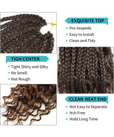 Ainimiu 18 Inch Goddess Box Braids Crochet Hair Bohomian Crochet Box Braids Curly Ends 8 Pack Crochet Braids Synthetic Braiding Hair Extension Black 18 Inch(Pack of 8) T30# - Buy Online on GoSupps.com