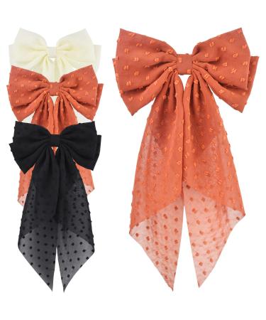 3 Colors Giant Hair Bows for Women  15inch Double Layers Big Bow Clips French Barrette Hair Accessories for Women Girl Party Valentine's Day Wedding Birthday Vacation Warm color