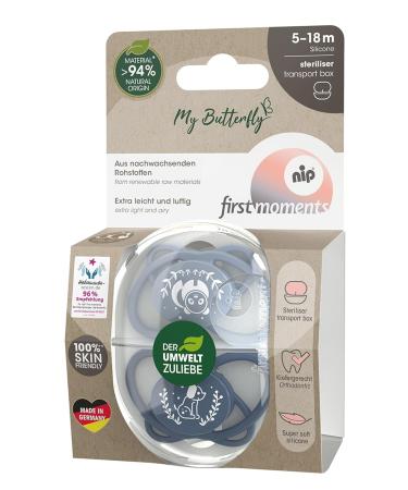Nip Schnuller My Butterfly - Eco-Friendly Silicone Pacifier for 5-18 Months - Lightweight Jaw-Friendly Design in Blue - Buy Online on GoSupps.com