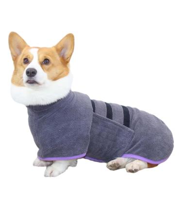 Bibykivn dog bemper made of microfiber Dog Cuddle bathrobe with Velcro fastener super absorbent and quick drying bathrobe with adjustable straps for pets Dogs and cats (S gray) S gray - Buy Online on GoSupps.com