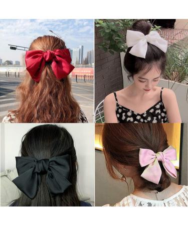 Yueser 7-Piece Big Bowknot Hair Clips Satin Ribbon Arc Accessories for Women | International Shipping Available - Buy Online on GoSupps.com