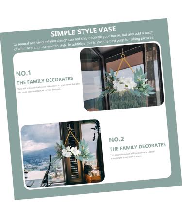 COOLHIYA Greenery Garland Wrought Iron gate Hanging Wreath Flowers Decoration Artificial Flower Garland Nordic Decor Door White 20x20cm - Buy Online on GoSupps.com