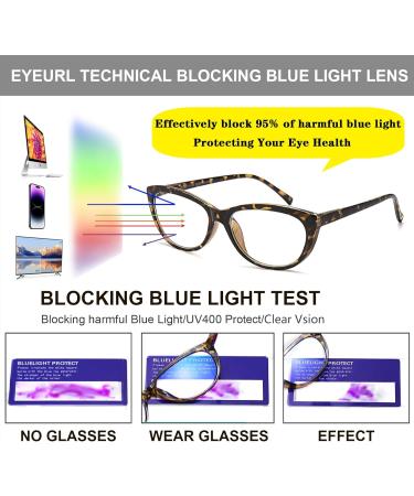 EYEURL 4 Pack Cat Eye Reading Glasses for Women - Blue Light Blocking Lightweight UV Fashion Eyeglasses +1.50 Anti Eyestrain - 1.5x Magnification Mix Color Set - Buy Online on GoSupps.com