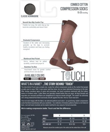 Men's Herringbone Compression Socks 15-20 mmHg - Charcoal Cotton - X-Large - 1 Pair for Improved Circulation - Buy Online on GoSupps.com