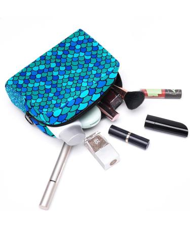 Royal Green Fish Scale Makeup Travel Case | Large Capacity Cosmetic Organizer Bag - Buy Online on GoSupps.com