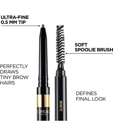L'Oreal Brow Stylist Definer - Ultra Fine Tip 389 Brunette, 0.003 oz | Perfect Eyebrow Pencil - Buy Online on GoSupps.com