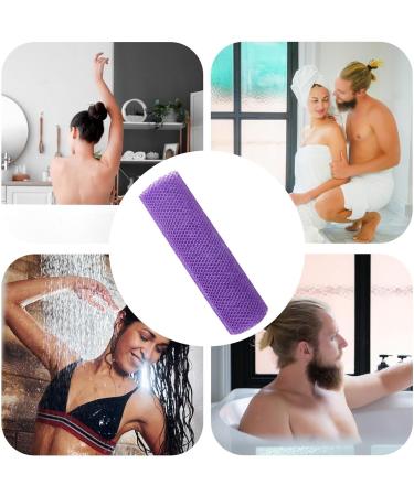 Tuxxjzm Long Mesh Bath Sponge Mesh Wash Cloth for Body - Nylon Mesh African Mesh Cloth Shower Net Scrubber - Elastic Bath Sponges 3 Pieces for Daily Use Bathing Women Purple - Buy Online on GoSupps.com