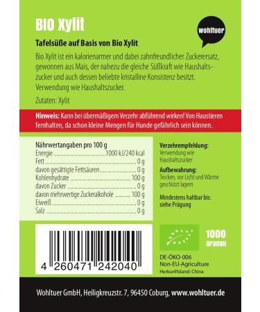 Buy Boosy Organic Xylitol 1000g - Natural Sweetener for Healthy Living - International Shipping Available - Buy Online on GoSupps.com