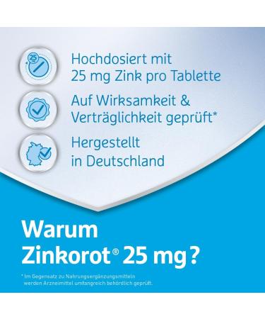 Zinkorot 25 Tablets - High-Dose Zinc Supplement with 25mg Zincorotate | 50 Tablets | Daily Dosage - Buy Online on GoSupps.com