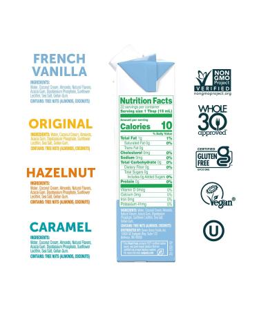 nutpods Variety Pack (4-Pack) Original French Vanilla Hazelnut and Caramel Unsweetened Dairy-Free Creamer Made from Almonds and Coconuts Whole30 Gluten Free Non-GMO Vegan Kosher - Buy Online on GoSupps.com