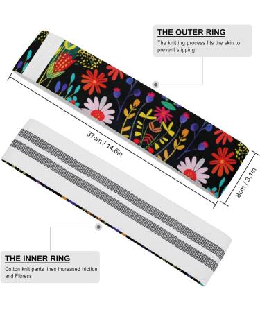 Shop Stylish Resistance Bands | Vines & Wildflowers Printed Fabric Leg Bands for Home Fitness - International Shipping Available - Buy Online on GoSupps.com