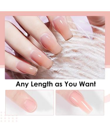 DMQ Poly Gel Nail Kit - Clear & Nude Builder Gel Set for Nail Extensions | Starter Kit for Beginners with Form, Brush, and Cuticle Remover - Buy Online on GoSupps.com