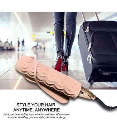 Sygile 11 x 7.5 Heat Resistant Silicone Travel Mat - Blush Pink Anti-heat Pad for Hot Styling Tools - 11x7.5 Inch - Buy Online on GoSupps.com