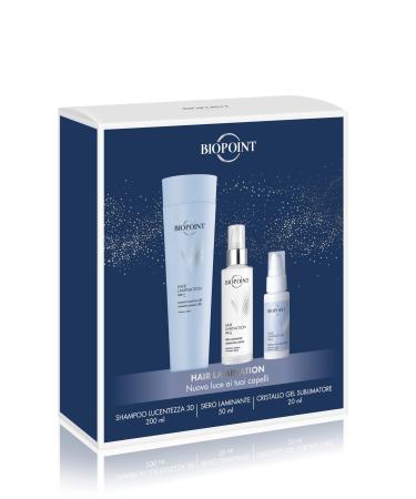 BIOPOINT BIOPOINT - Hair Lamination Kit for shiny and repaired hair contains shine shampoo 200ml + laminating serum 50ml + sublimating crystal gel 20ml