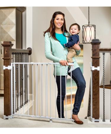 Regalo 2-in-1 Stairway and Hallway Wall Mounted Baby Gate, Bonus Kit, Includes Banister and Wall Mounting Kit 43 Inch