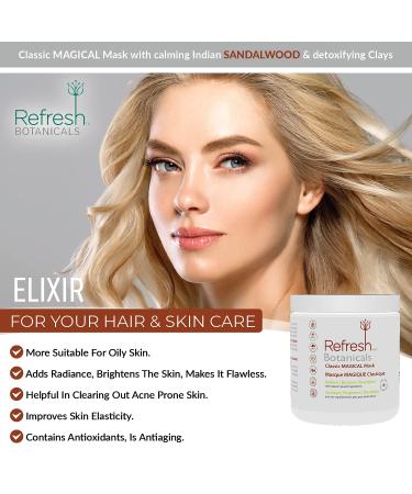 REFRESH BOTANICALS Brightening Clay Mask | Deep Pore Cleansing | 100% Organic | Made in Canada | All Skin Types | 1 lb (454 gm - Buy Online on GoSupps.com