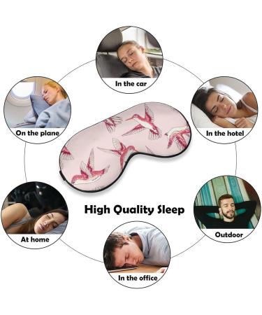 Pink Humming Birds Sleep Mask Eye Cover for Sleeping Blindfold with Adjustable Strap Blocks Light Night Travel Nap for Men Women - Buy Online on GoSupps.com