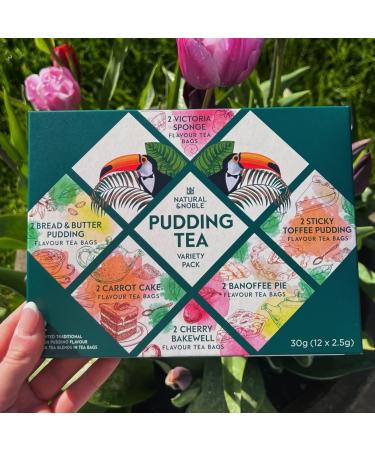 Pudding Flavour Tea Variety Pack | 6 Delicious Flavours (12 bags) including Victoria Sponge Tea Banoffee Tea Cherry Bakewell Tea & More | For Tea Lovers. - Buy Online on GoSupps.com
