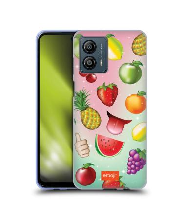 Head Case Designs Officially Licensed Emoji Fruits Patterns Soft Gel Case Compatible with Motorola Moto G53 5G