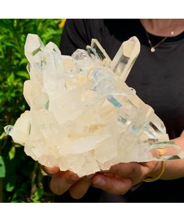 Natural Transparent White Quartz Crystal Cluster Specimen 1pc Decoration (Size : 200-250g) - Buy Online on GoSupps.com