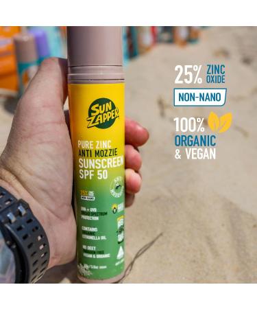  Sun Zapper Sun Zapper Pure Zinc Anti Mosquito Repellent Sun Cream SPF 50 100g Anti Insect & Mosquito Tinted Natural Sunscreen with no DEET Made in Australia - Buy Online on GoSupps.com