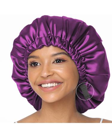 COMFYROLL Silk Satin Bonnet for Sleeping and Hair Protection - Adjustable  Double Layered Satin Cap for Curly Natural Hair