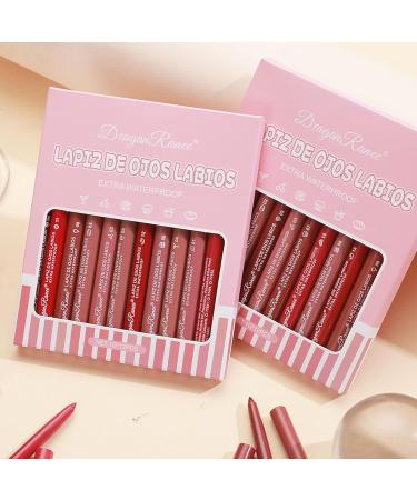 Buy Lip Liner Set - 12 High Pigmented Waterproof Colors | Long Lasting Velvet Slim Makeup for Daily Travel & Parties - International Shipping Available - Buy Online on GoSupps.com