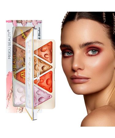 Raxove Powder Blush Palette 4 Colors Waterproof Shiny Shimmer Makeup Palette Face Makeup Palette Shining Natural Face Highlighter for Women and Girls Raxove