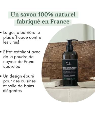  LES HUILETTES LES HUILETTES - Purifying Liquid Soap - 100% Natural Origin - Exfoliating with Upcycled Plum Kernel Powder - For Hands and Body - Effective Against Viruses - Buy Online on GoSupps.com