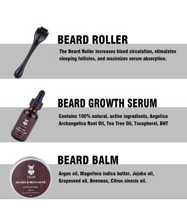 INVJOY Beard Growth Kit & VIKICON Beard Care Set | Top Beard Growth Products for Men - Derma Roller Serum Oil & Balm - Buy Online on GoSupps.com