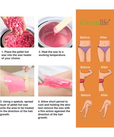 GreenLife 17.6oz/1.10lb/500g Hard Wax Beads Hard Wax Beans Hair Removal Painless Waxing Bean Home wax Kit for Facial Legs Arms Body Bikini Brazilian Pearl Depilatory Hot Waxs for Women and Men (Lavender) - Buy Online on GoSupps.com