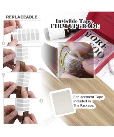 Moresoo Real Hair Extensions | Tape In Remy Extensions | 45cm Invisible Hair | Blonde to Brown Ombre | 20 Pieces 30g - Buy Online on GoSupps.com