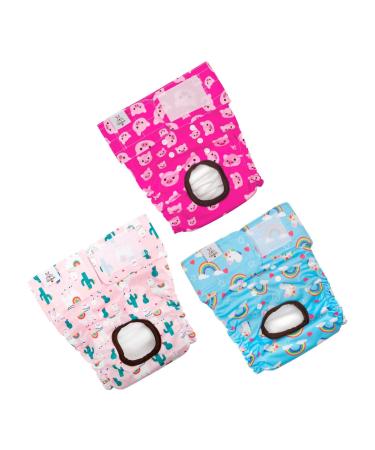 Cutebone 3-pack washable dog diapers for women waterproof puppy pants Valentine's Day rose collection for dogs in the heat period D31L-DE 2#PIG & Sheep & Unicorn L (51-68.5cm) - Buy Online on GoSupps.com