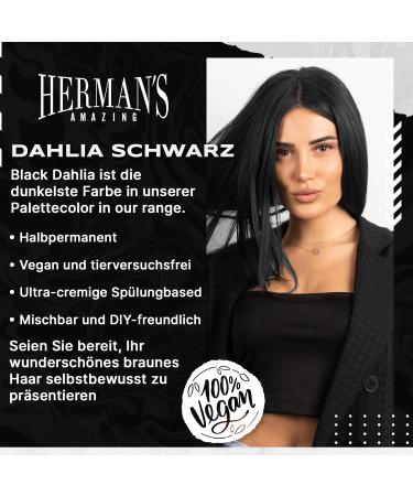 Herman s Amazing Hair Color - Dahlia Black | Washable Vegan Hair Tint | Semi-Permanent Conditioner | 115 ml | Cruelty-Free Black Hair Dye - Buy Online on GoSupps.com