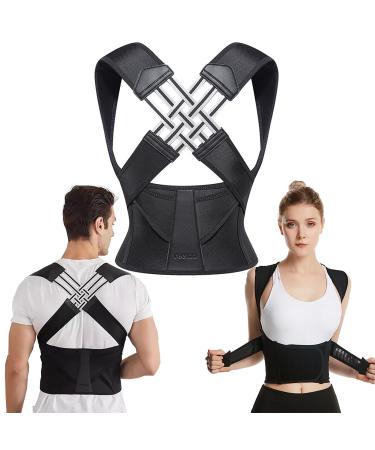 Painting correction for women adjustable back support breathable back support for posture correction relief from shoulder and spine pain unisex l black l black