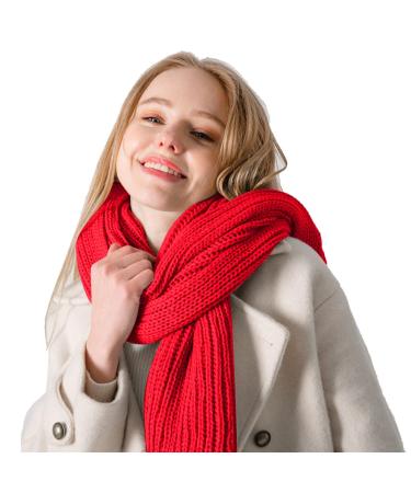Scarf ladies cozy pattern autumn triangle triangular scarf neck warmer long scarf multi-purpose scarf for women Scarf one size red