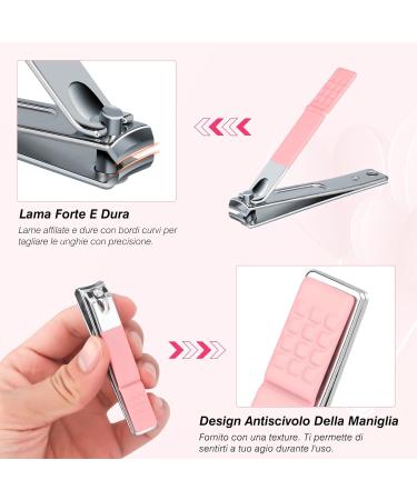 Jupeli Pink Manicure Set | Stainless Steel Nail Care & Clipper Kit for Women | Complete Pedicure Tools & Grooming Essentials - Buy Online on GoSupps.com