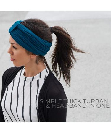 CHARM Women Chunky Turban Headband - Stylish Winter Head Wrap & Chemo Hat for Natural Hair in Black | International Shipping Available - Buy Online on GoSupps.com