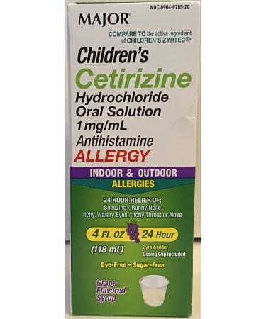 Children's CETIRIZINE Hydrochloride Oral Solution 1MG/ML Allergy ANTIHISTAMINE