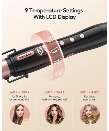 Wavytalk Bubble Wand Curling Iron 1 Inch Ceramic Spiral Curling Wand for Short & Long Hair - Adjustable Temp & Dual Voltage - Includes Heat Resistant Glove - Buy Online on GoSupps.com