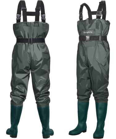 Dark Lightning High Chest Waders with Boots - Green, Men's 11/Women's 13 - Buy Online on GoSupps.com
