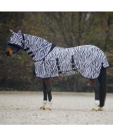 Best On Horse Fly Rug with Mask Zebra-5'3 Zebra Print UK 5'3 / EU 110cm / 63" - Buy Online on GoSupps.com