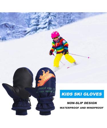 QKURT Kinder Ski Gloves - Waterproof & Windproof Snowboard Gloves for Kids (Ages 2-5) | Winter Gear for Boys & Girls - Dark Blue - Buy Online on GoSupps.com