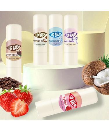  Generisch Set of 5 moisturizing lip balms - Long-lasting - Lip care cream - For a glossy finish - Day and night skincare and protection - For travel and winter - Buy Online on GoSupps.com