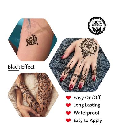 Temporary Tattoo Set - 5Pcs with 78 Adhesive Stencils in Black, Brown, and Red Colors - Buy Online on GoSupps.com