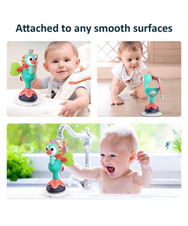 2-in-1 Baby Rattles Toys with Suction Cups | High Chair & Table Tray Bath Travel Toys for 6-12 Months | Shake, Grab, Spin & Turn | Baby Birthday Gift - Buy Online on GoSupps.com