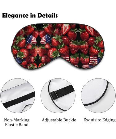 Funny U.S. Flag Strawberries Eye Mask - Soft Adjustable Blindfold for Sleep & Travel - Buy Online on GoSupps.com