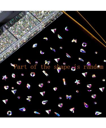 9340 Pcs Crystal AB Rhinestones for Makeup, Glitter, Nails - Nail Jewels, Gems, Diamonds Kit with Tweezers - Nail Rhinestone Design Set in Storage Box - Buy Online on GoSupps.com