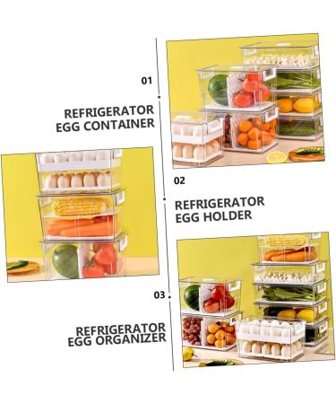 COLLBATH Kitchen Egg Holder 1pc Egg Storage Box Fridge Plastic Egg Cartons Refrigerator Egg Holder Double Layer Tray re-usable - Buy Online on GoSupps.com