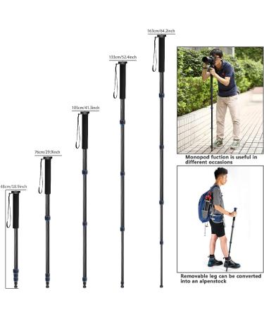 Neewer Carbon Fiber Monopod 5 Sections 19-64 inches Adjustable Stand for DSLR Cameras - Black + Blue - Buy Online on GoSupps.com